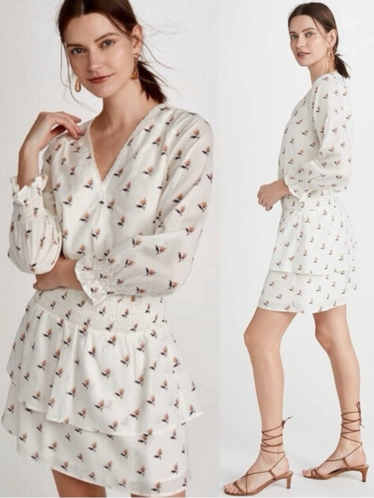 Paige Serrano Dress Off White Turmeric Rose Bud Small Ethereal Dainty Cottage